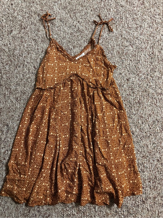Patrons of Peace Dresses & Skirts - Rust Brown Patterned Tie-Strap Summer Sundress